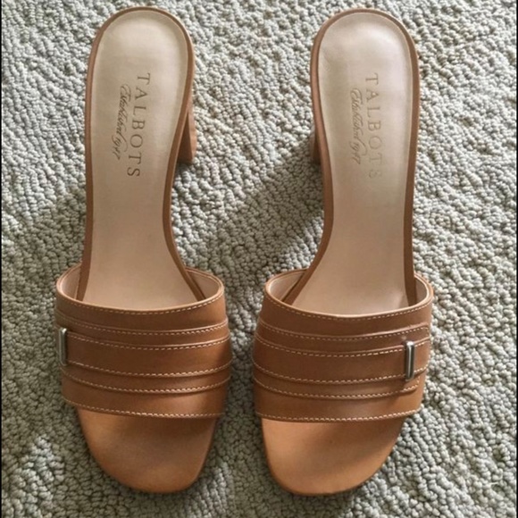 Talbots Chunky Heel Sandals women’s leather sandals, Brand new! size 6B - Picture 3 of 9